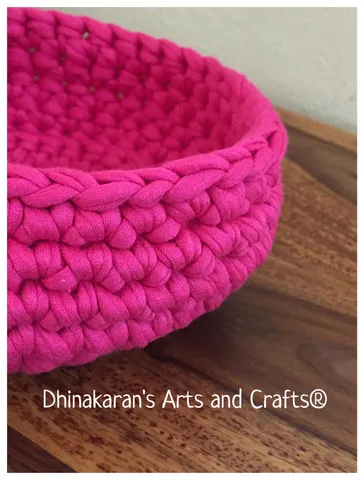 Lovely Pink Crochet Basket