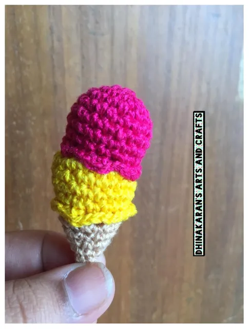 Miniature Crochet Ice Cream Cone-(8)