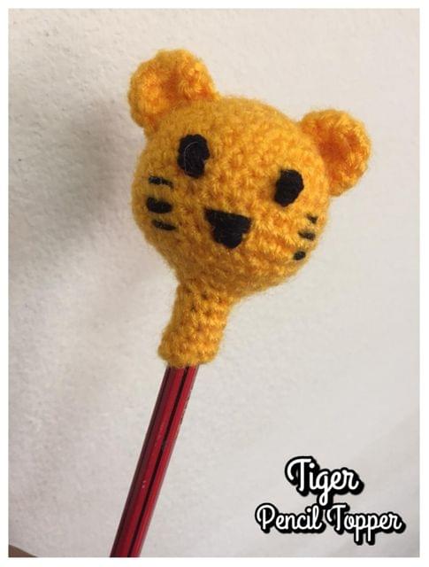 Tiger Crochet Pencil Topper