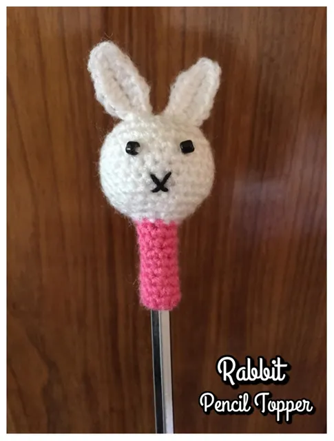 Rabbit Crochet Pencil Topper