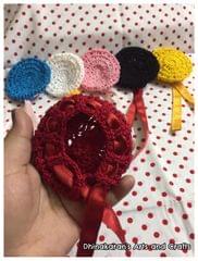 Crochet Bun Cover-RED