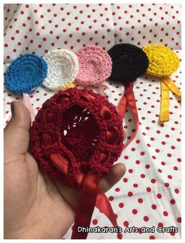Crochet Bun Cover-RED