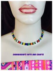 African Beaded Choker & Bracelet-(2)
