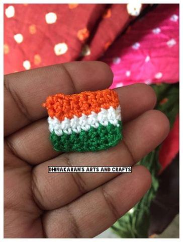 Tiranga Crochet Brooch Pin