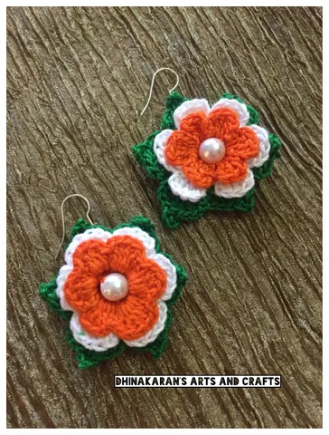 Tiranga Crochet Earrings