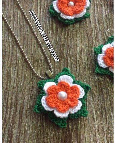 Tiranga Crochet Necklace