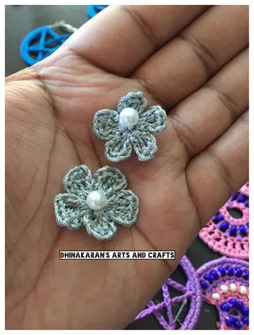 Metallic Flower Crochet Patches