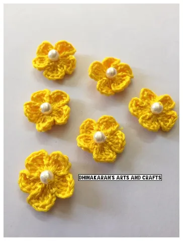 Yellow Flower Crochet Patches