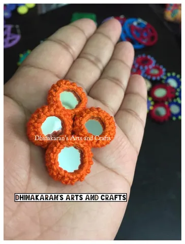 ORANGE Mini Kutchwork Mirror Buttons