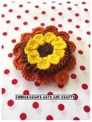 Floral Crochet Pocket Mirror-(3)
