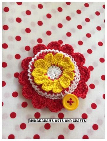 Floral Crochet Pocket Mirror-(5)