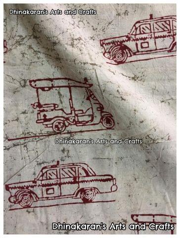 AUTO CAR Block Print Fabric