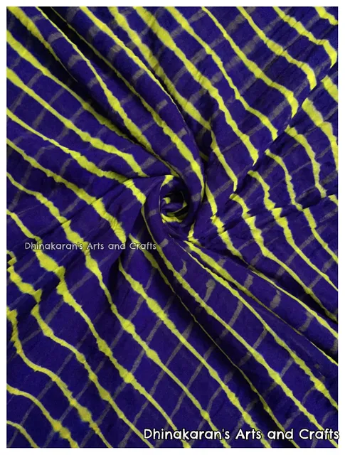 Dark Blue Georgette Lehariya Fabric