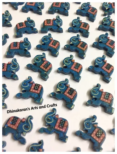 BLUE Elephant Buttons