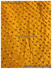 YELLOW Pure Gajji Silk Bandhani Fabric