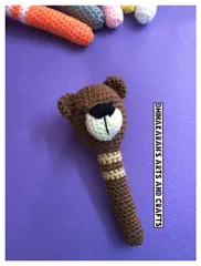 Teddy Bear Crochet Baby Rattle