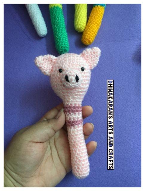 Piggie Crochet Baby Rattle
