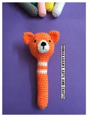 Cute Fox Crochet Baby Rattle