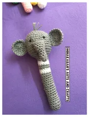 Elephant Crochet Baby Rattle