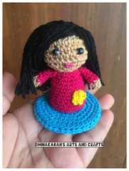 Cute Girl Miniature Crochet Soft Toy