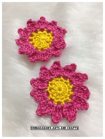 Pink Floral Crochet Patches