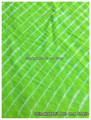 Parrot Green Georgette Lehariya Fabric