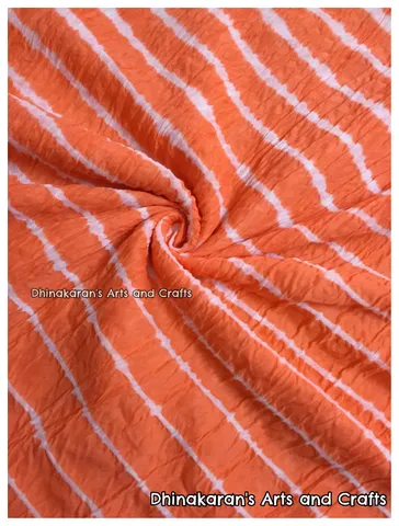 Pastel Orange Cotton Lehariya Fabric