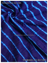 Dark Blue Cotton Lehariya Fabric