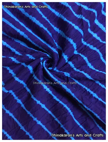 Dark Blue Cotton Lehariya Fabric