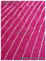 Pink Cotton Lehariya Fabric