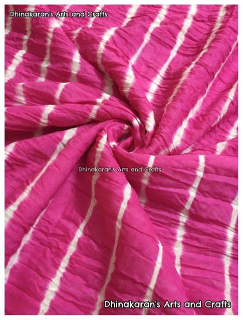 Pink Cotton Lehariya Fabric