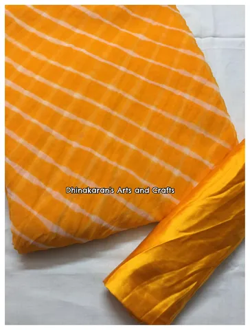 Mango Yellow Lehariya Saree