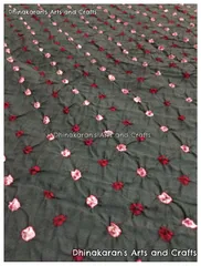 HOT GREY Bandhani Fabric