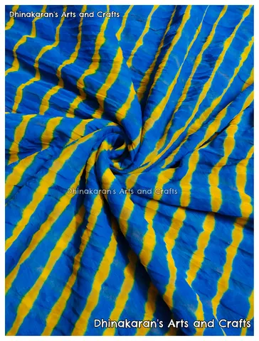 Royal Blue Georgette Lehariya Fabric
