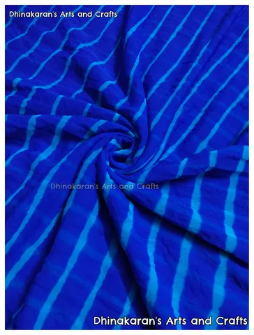 Rich Blue Georgette Lehariya Fabric