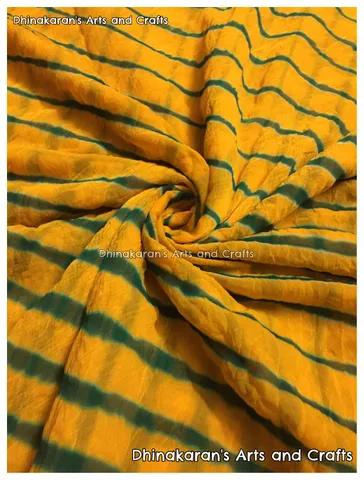 Haldi Yellow Georgette Lehariya Fabric