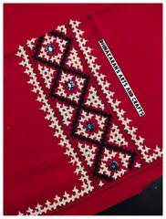 Lovely Red Kutchwork Blouse Piece