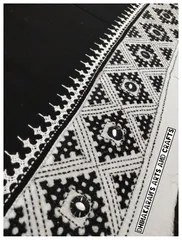 Black n White Double Color Kutchwork Blouse Piece