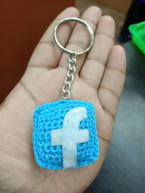 FB Crochet Keychain
