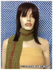 Forest Green Crochet Scarf