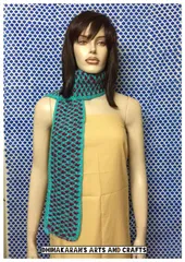Turquoise Crochet Scarf
