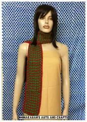 Red n Green Crochet Scarf