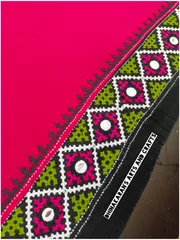 Pink n Black Double Color Kutchwork Blouse Piece