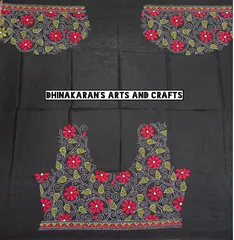 Lovely Floral Kanthawork Blouse Piece