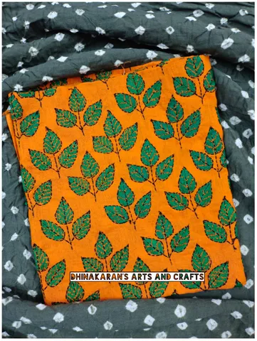 Leafy Full Kanthawork Blouse Piece