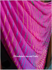 Pink Multicolor Lehariya Saree