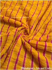Haldi Yellow Georgette lehariya Fabric
