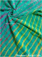 Mint Multicolor Georgette Lehariya Fabric
