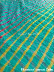 Mint Multicolor Georgette Lehariya Fabric