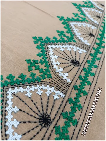 Mahal Kutchwork Blouse Piece - BEIGE